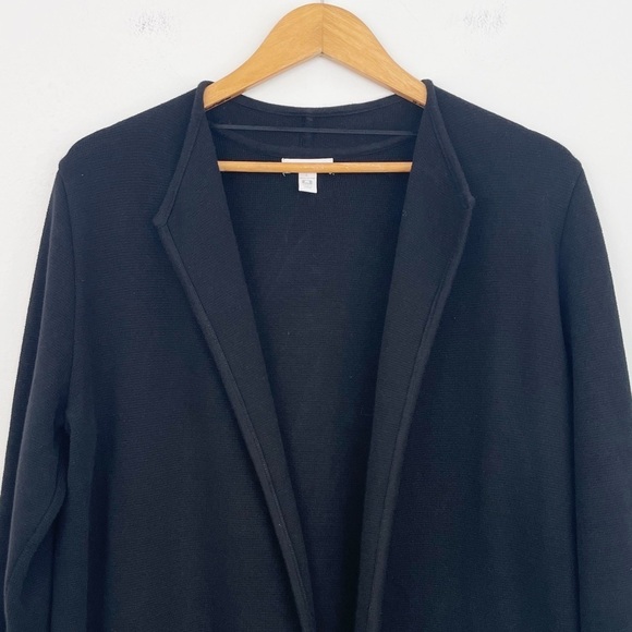 Charter Club 100% Cotton Black Zippered Open Front Cardigan Size Large - Picture 2 of 15